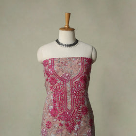 Lucknowi chikankari hand embroidery sanganeri unstitched