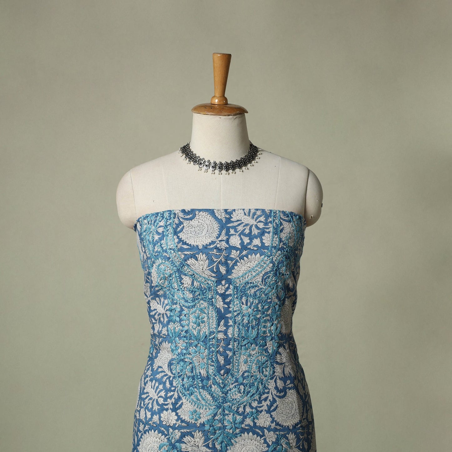 Lucknowi chikankari hand embroidery sanganeri unstitched