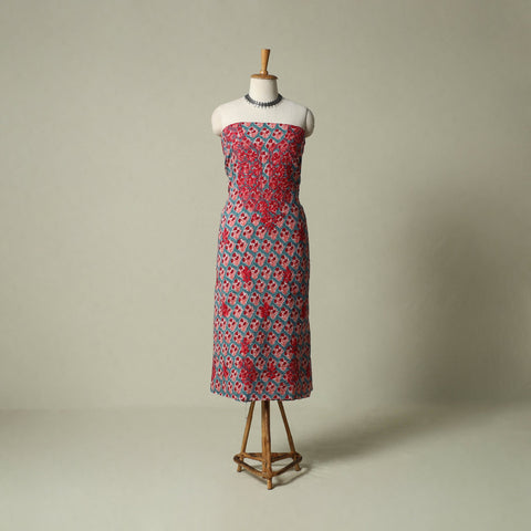 Lucknowi chikankari hand embroidery sanganeri unstitched