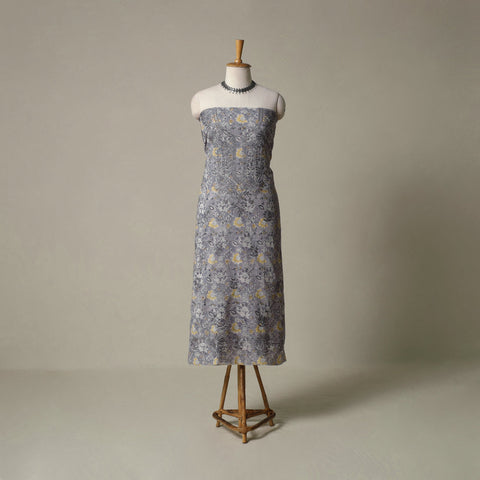 Lucknowi chikankari hand embroidery sanganeri unstitched