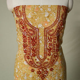 Lucknowi chikankari hand embroidery sanganeri unstitched