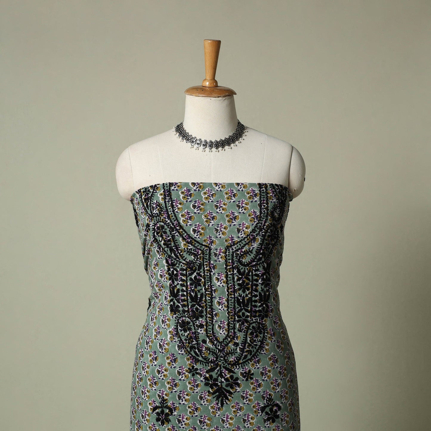 Lucknowi chikankari hand embroidery sanganeri unstitched