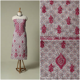 Lucknowi chikankari hand embroidery sanganeri unstitched