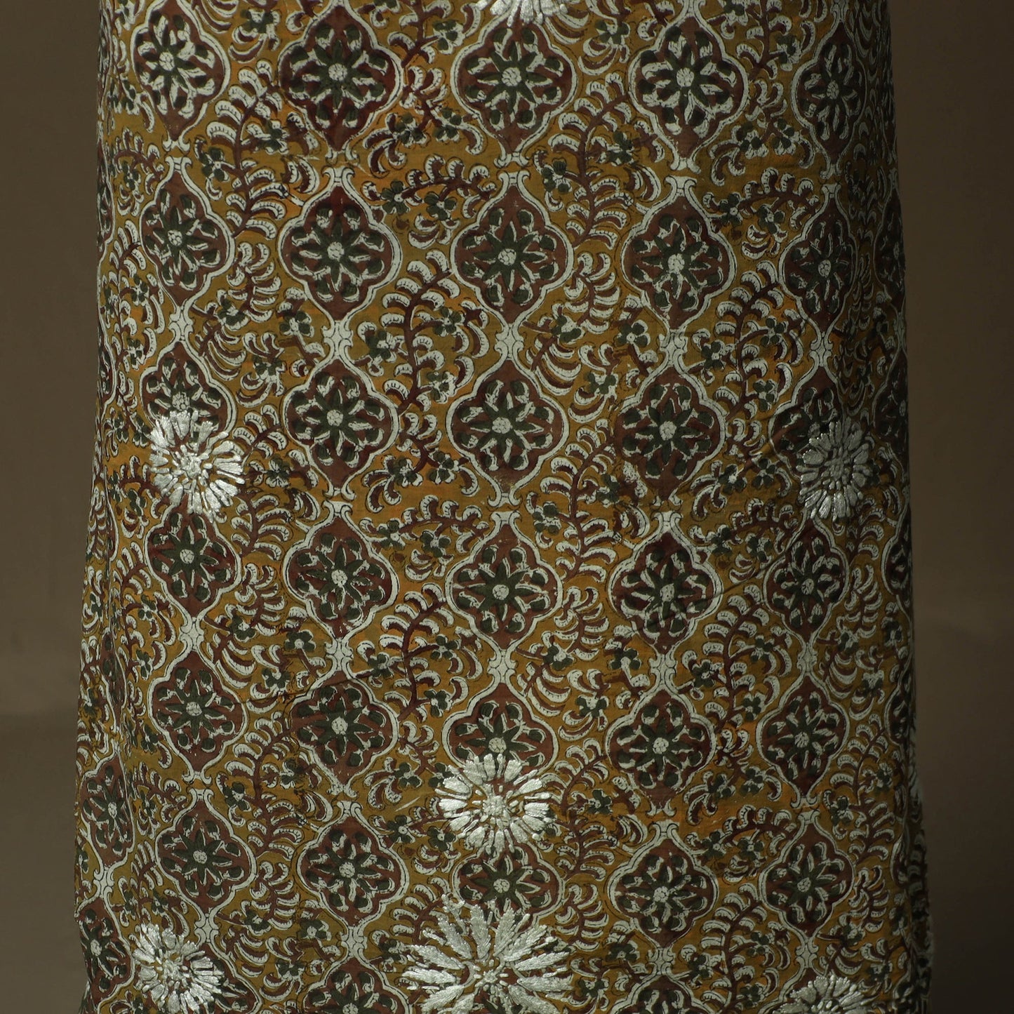 Lucknowi chikankari hand work bagru block print unstitched