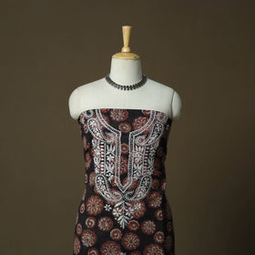 Lucknowi chikankari hand work bagru block print unstitched