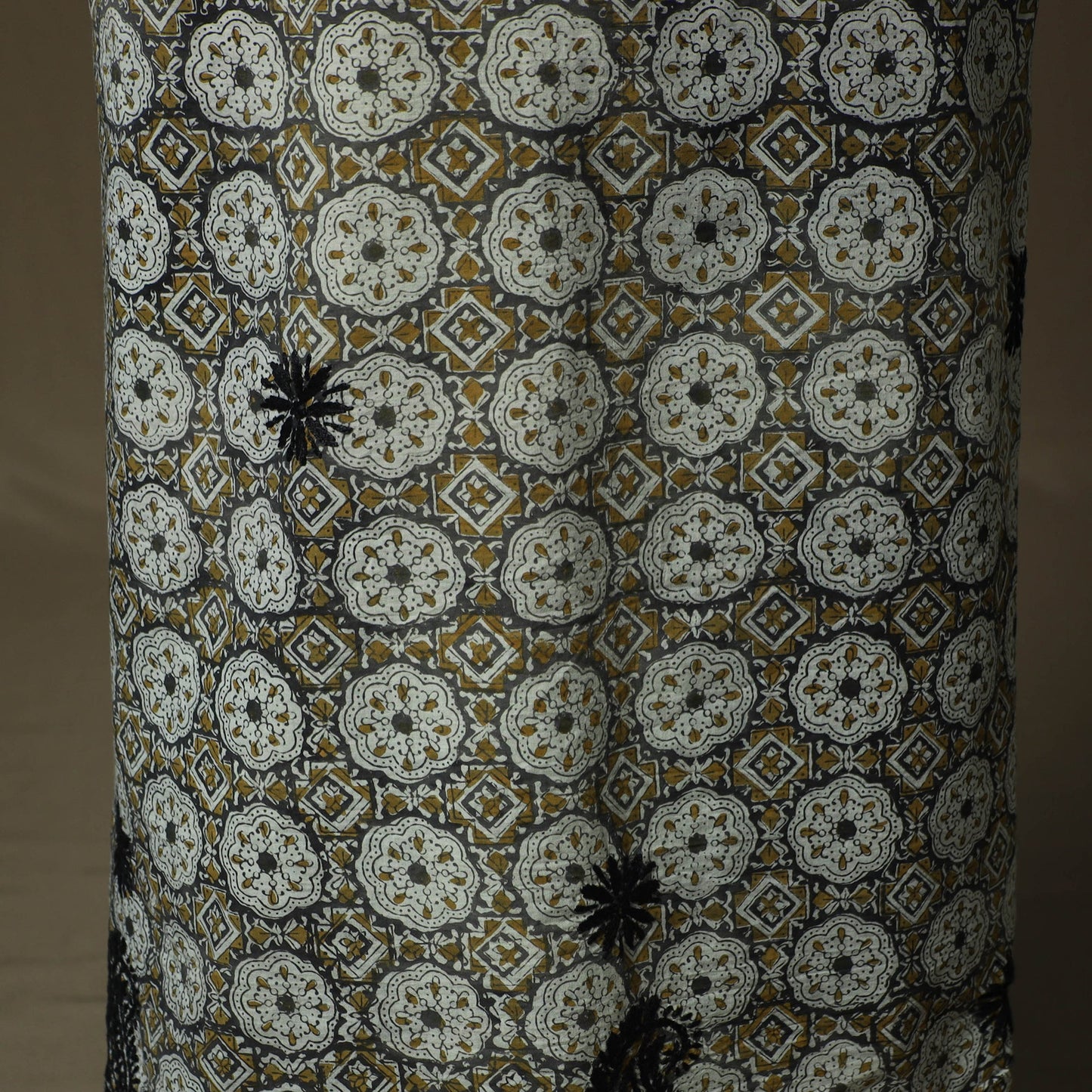 Lucknowi chikankari hand work bagru block print unstitched