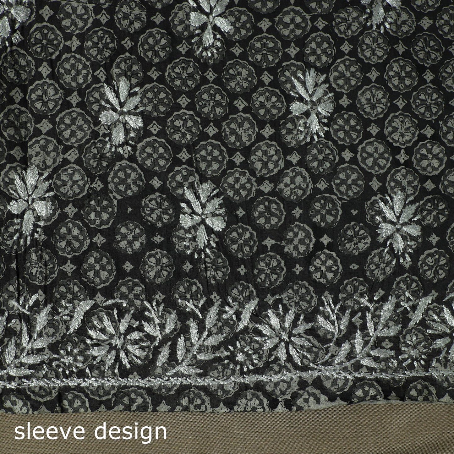 Lucknowi chikankari hand work bagru block print unstitched