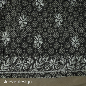 Lucknowi chikankari hand work bagru block print unstitched