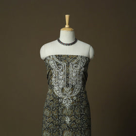 Lucknowi chikankari hand work bagru block print unstitched