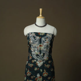 Lucknowi chikankari hand work bagru block print unstitched