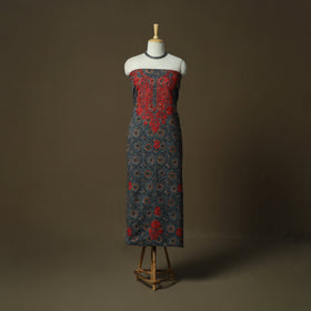 Lucknowi chikankari hand work bagru block print unstitched