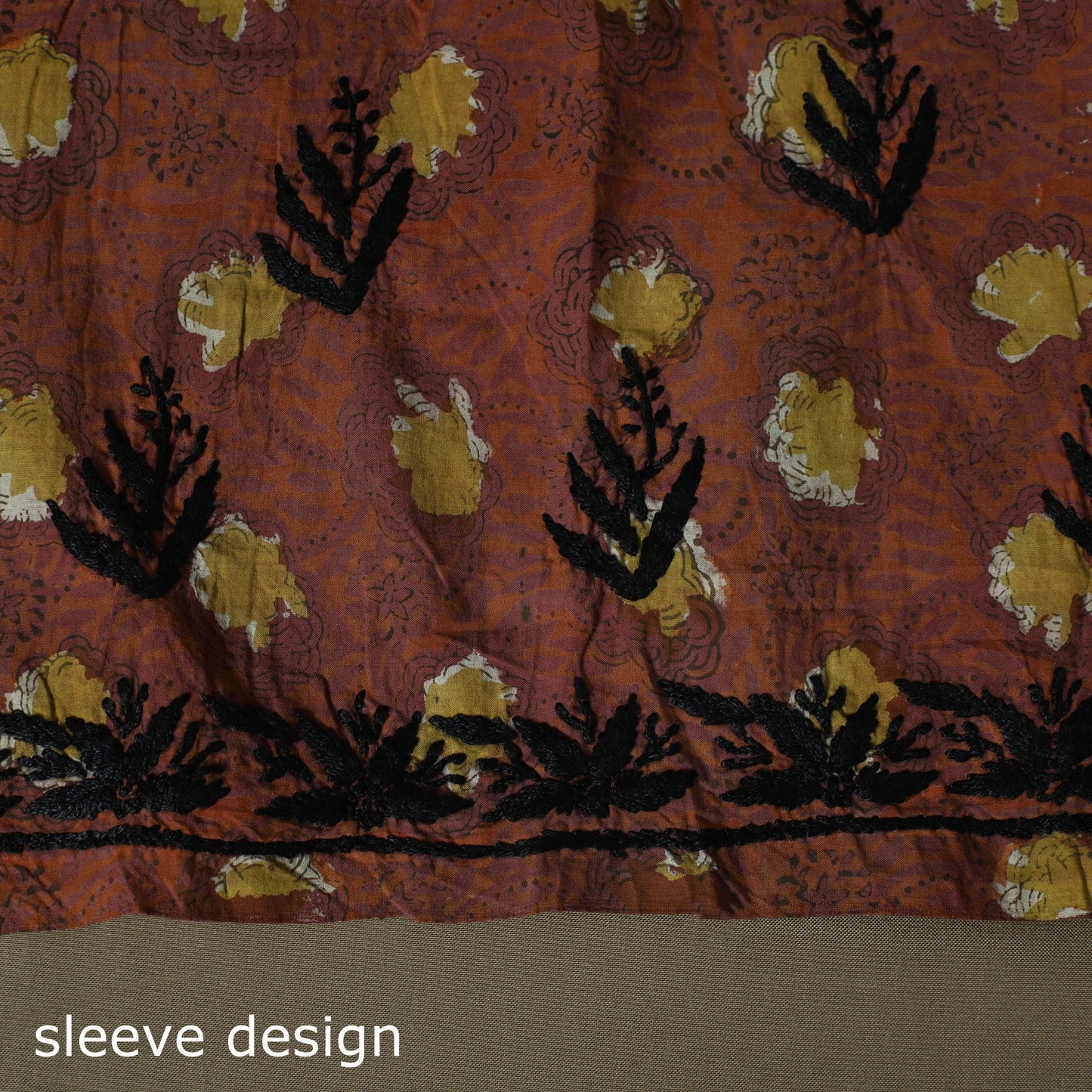 Lucknowi chikankari hand work bagru block print unstitched