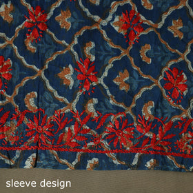 Lucknowi chikankari hand work bagru block print unstitched