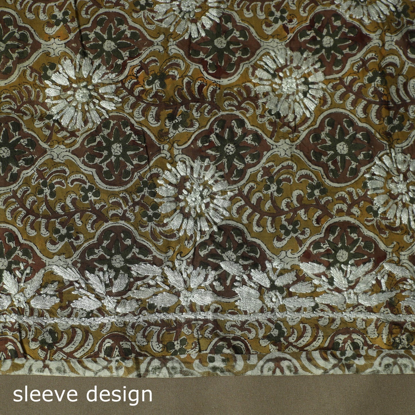 Lucknowi chikankari hand work bagru block print unstitched