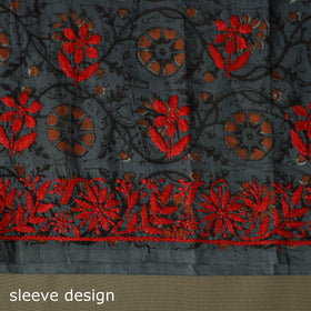 Lucknowi chikankari hand work bagru block print unstitched