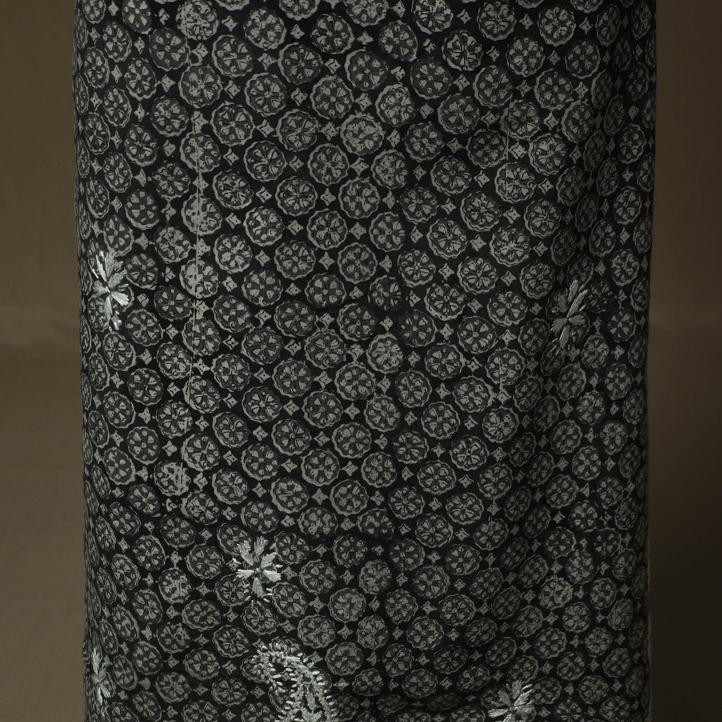 Lucknowi chikankari hand work bagru block print unstitched