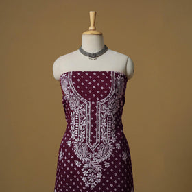 Lucknowi chikankari hand work bandhani unstitched kurta