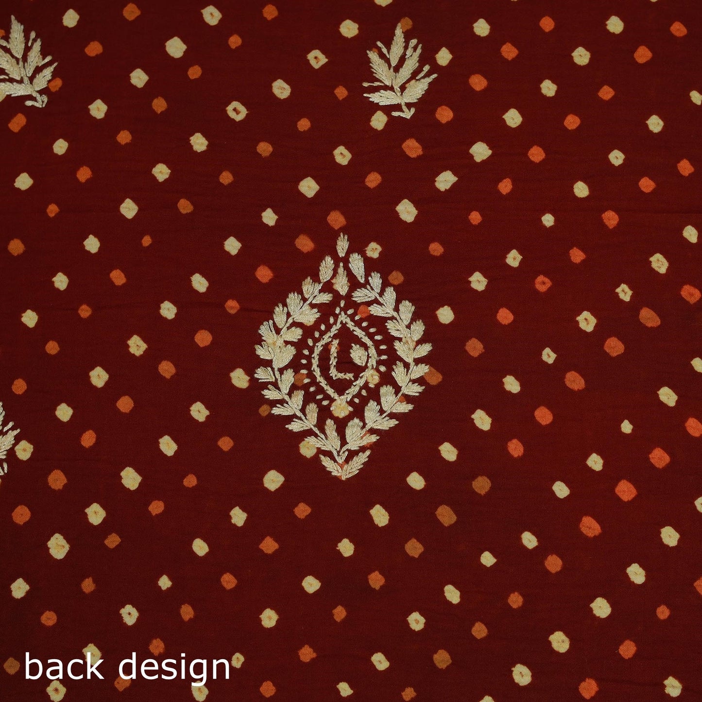 Lucknowi chikankari hand work bandhani unstitched kurta