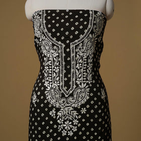 Lucknowi chikankari hand work bandhani unstitched kurta