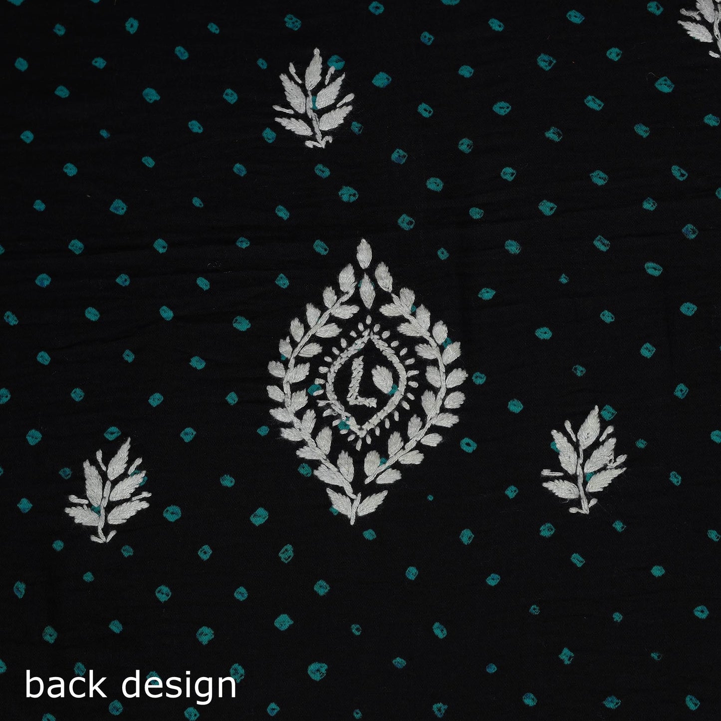 Lucknowi chikankari hand work bandhani unstitched kurta