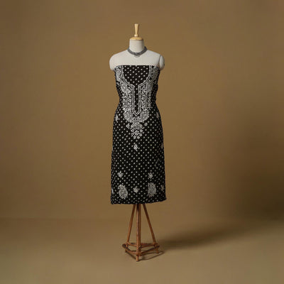 Lucknowi chikankari hand work bandhani unstitched kurta