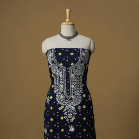 Lucknowi chikankari hand work bandhani unstitched kurta