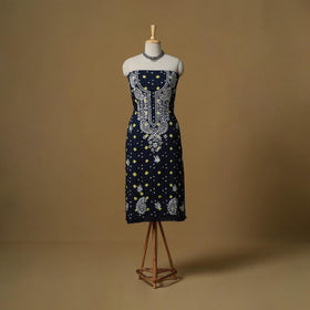 Lucknowi chikankari hand work bandhani unstitched kurta