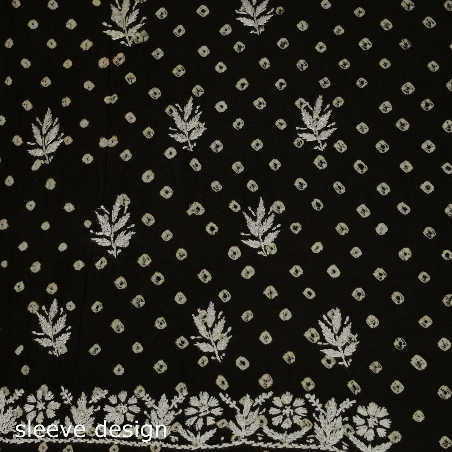 Lucknowi chikankari hand work bandhani unstitched kurta