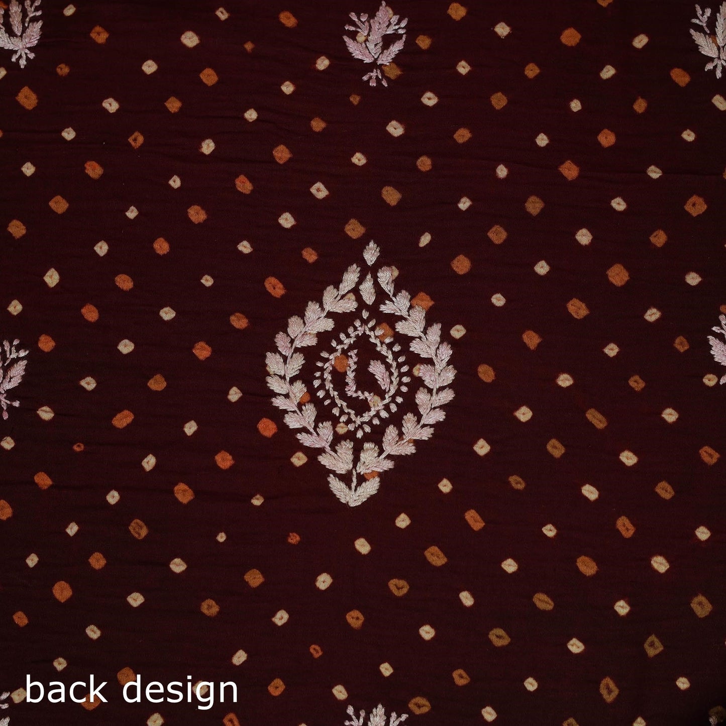 Lucknowi chikankari hand work bandhani unstitched kurta