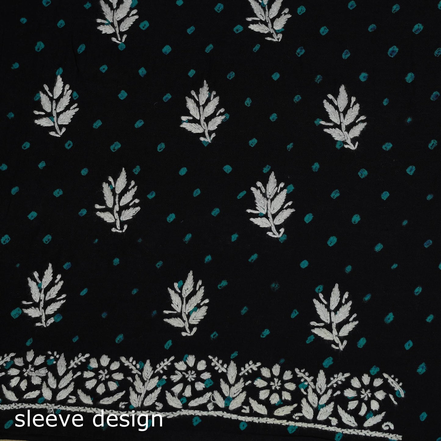 Lucknowi chikankari hand work bandhani unstitched kurta