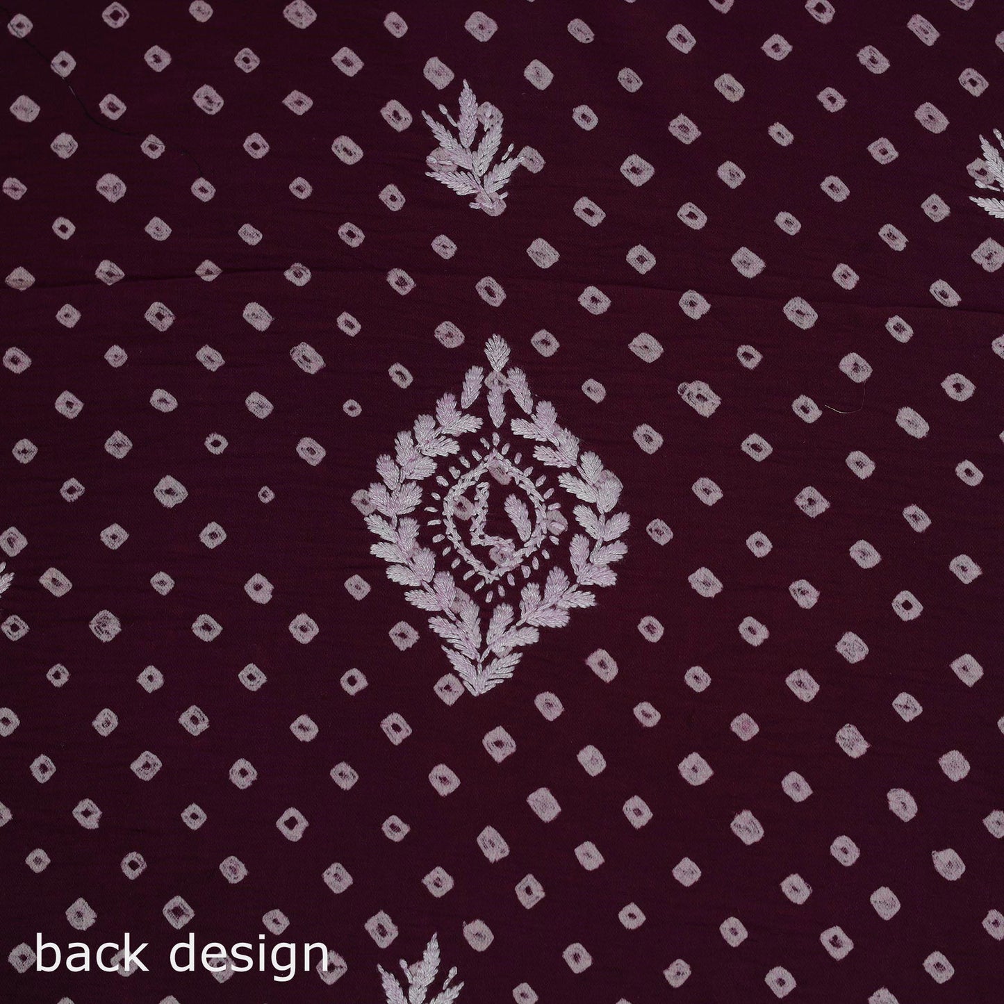 Lucknowi chikankari hand work bandhani unstitched kurta