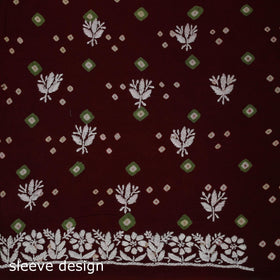 Lucknowi chikankari hand work bandhani unstitched kurta