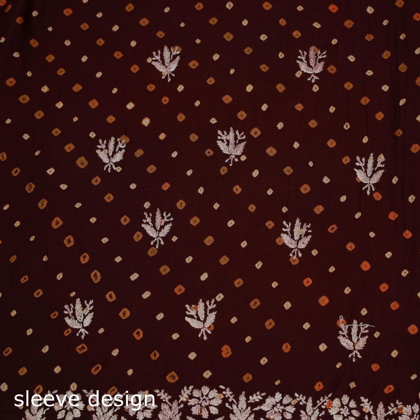 Lucknowi chikankari hand work bandhani unstitched kurta