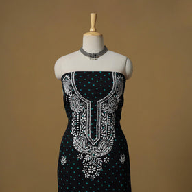 Lucknowi chikankari hand work bandhani unstitched kurta