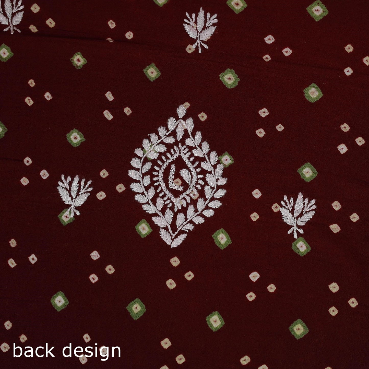 Lucknowi chikankari hand work bandhani unstitched kurta