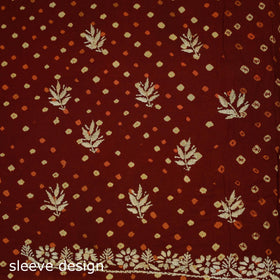 Lucknowi chikankari hand work bandhani unstitched kurta