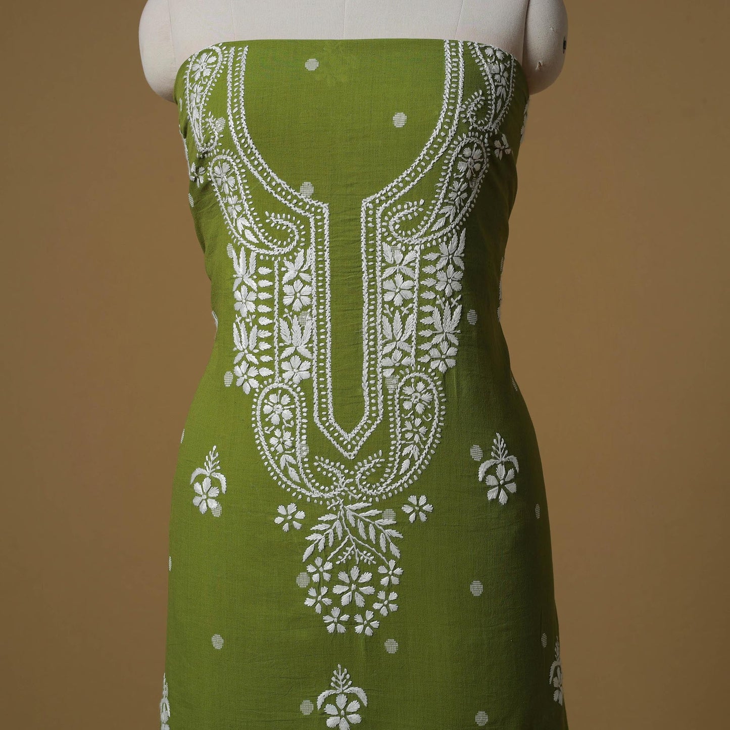 Lucknowi chikankari hand work jacquard unstitched kurta