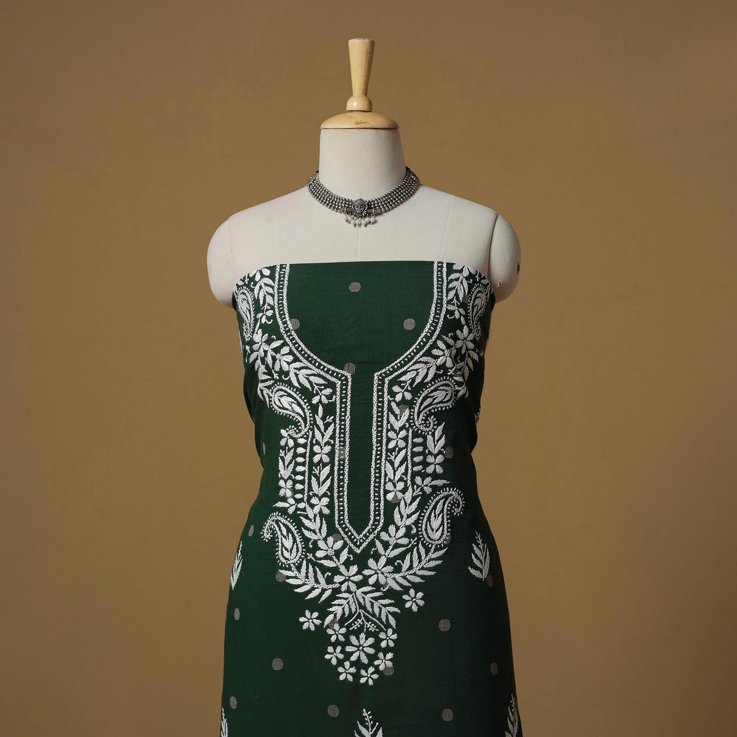 Lucknowi chikankari hand work jacquard unstitched kurta