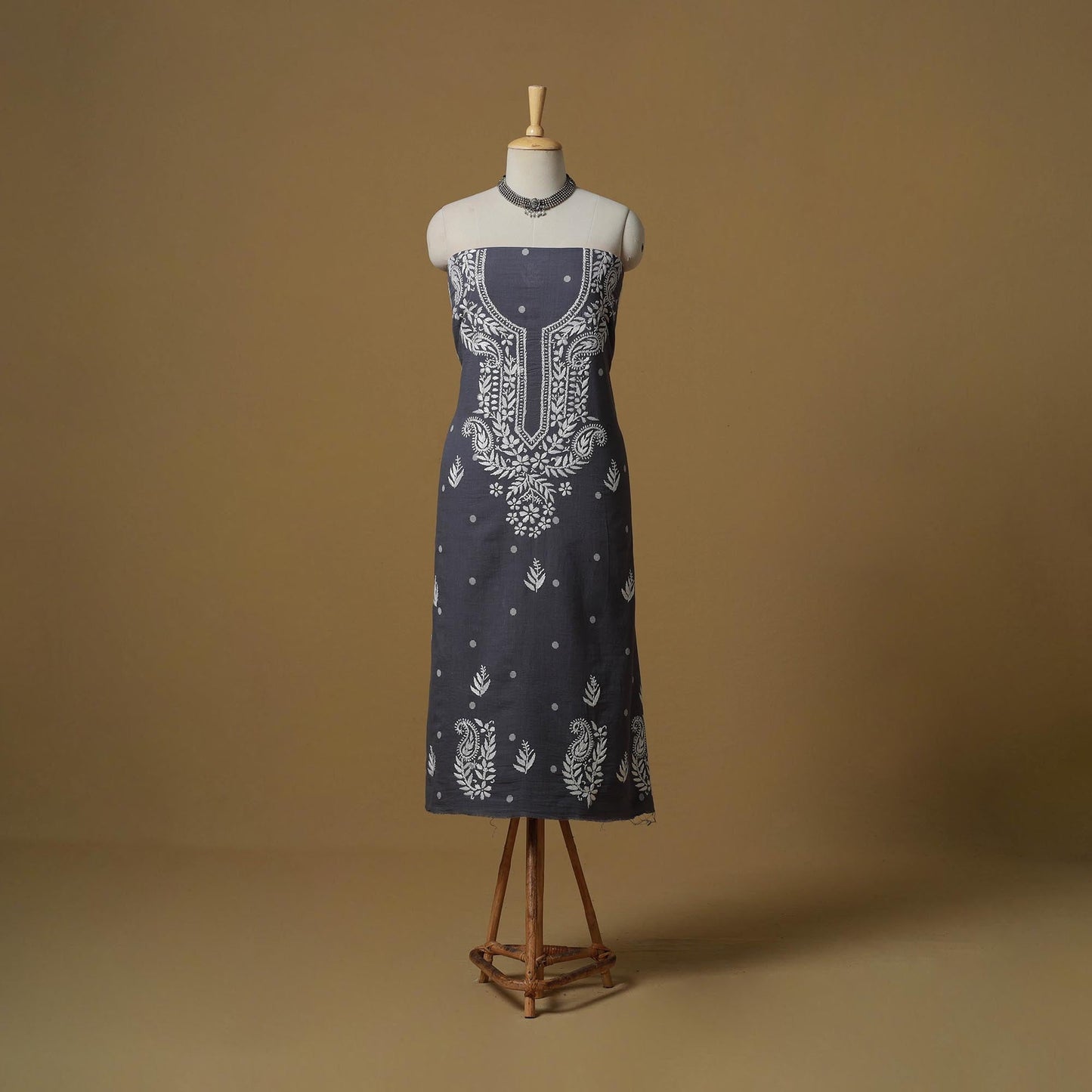 Lucknowi chikankari hand work jacquard unstitched kurta