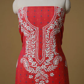 Lucknowi chikankari hand work jacquard unstitched kurta