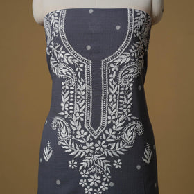 Lucknowi chikankari hand work jacquard unstitched kurta