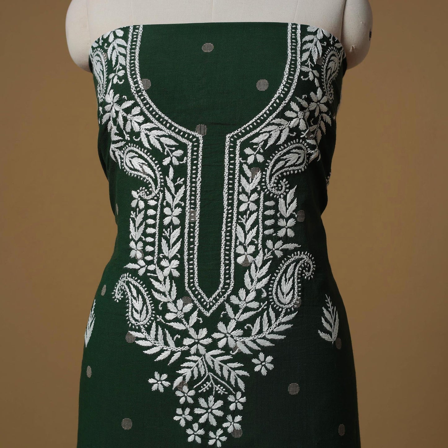 Lucknowi chikankari hand work jacquard unstitched kurta