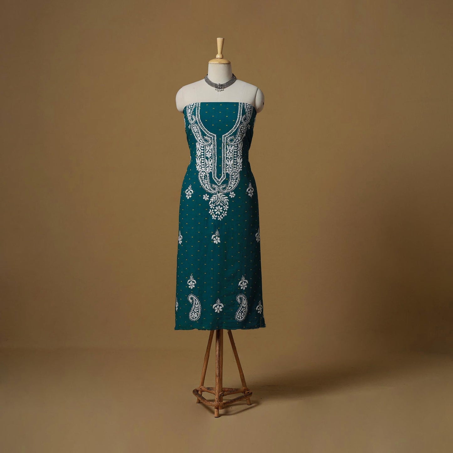 Lucknowi chikankari hand work jacquard unstitched kurta