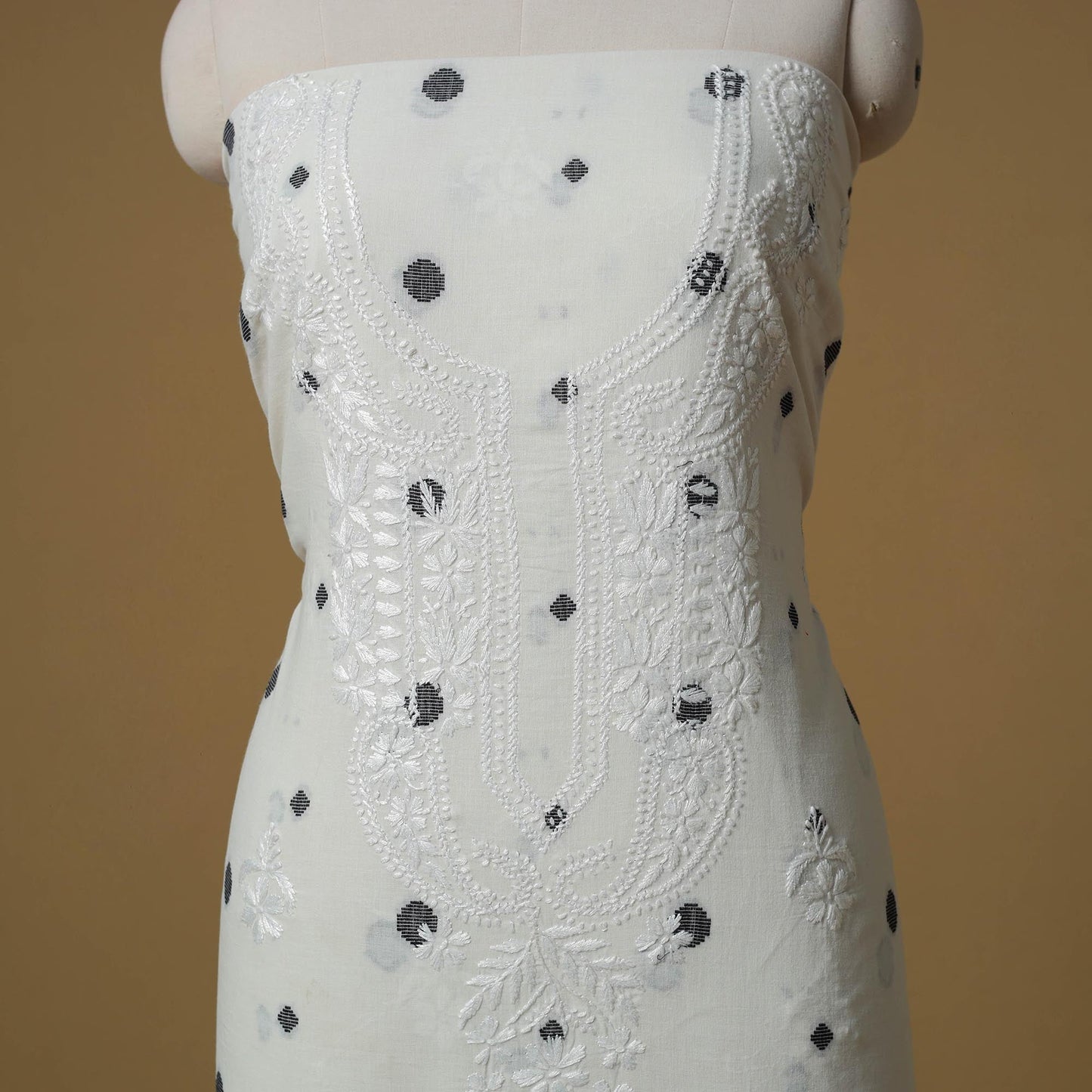 Lucknowi chikankari hand work jacquard unstitched kurta