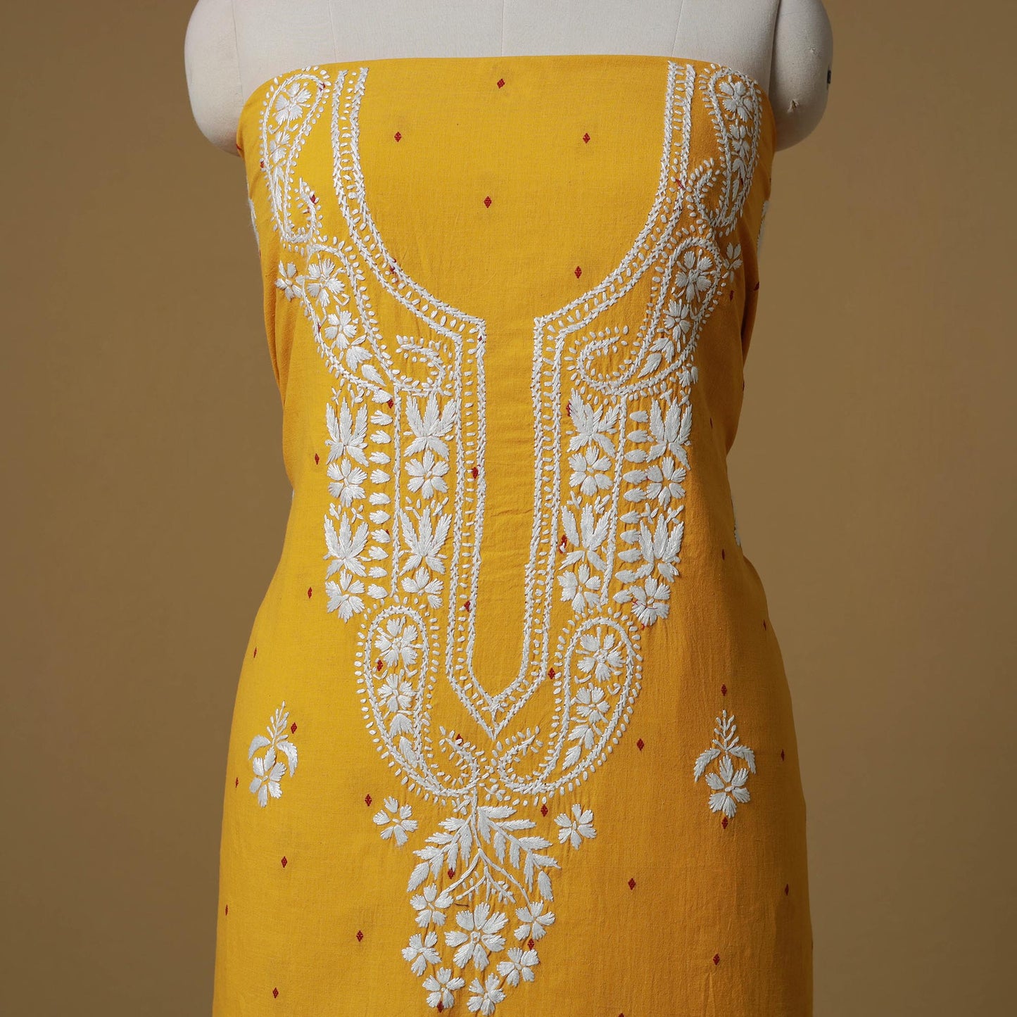 Lucknowi chikankari hand work jacquard unstitched kurta