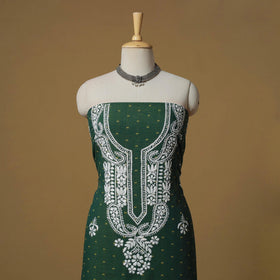 Lucknowi chikankari hand work jacquard unstitched kurta