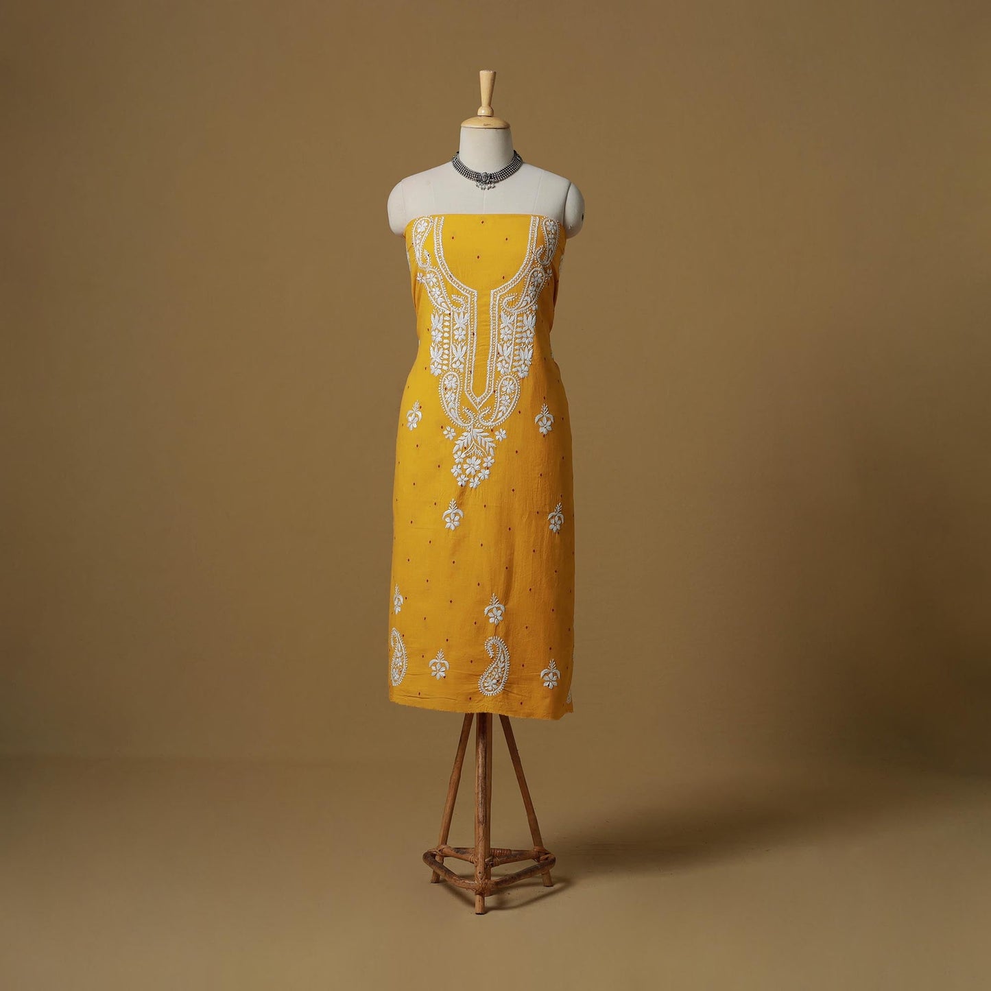 Lucknowi chikankari hand work jacquard unstitched kurta