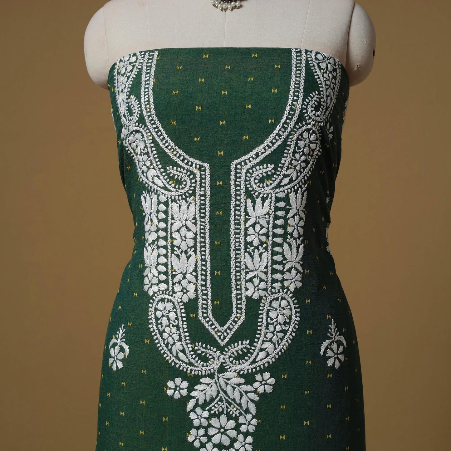 Lucknowi chikankari hand work jacquard unstitched kurta