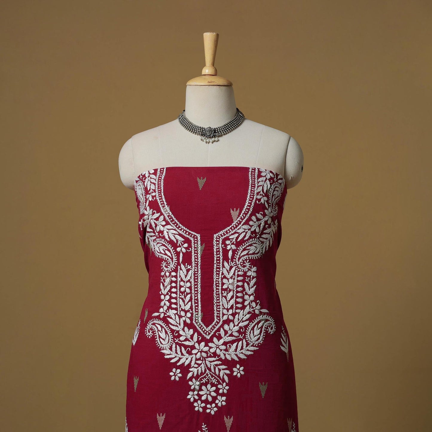 Lucknowi chikankari hand work jacquard unstitched kurta