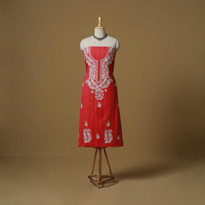 Lucknowi chikankari hand work jacquard unstitched kurta